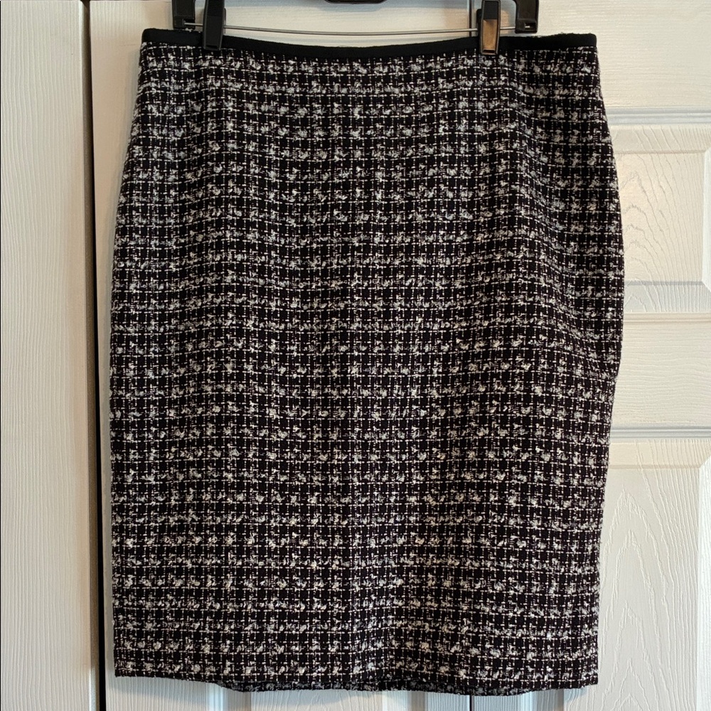 Talbots Black and White Tweed Pencil Skirt